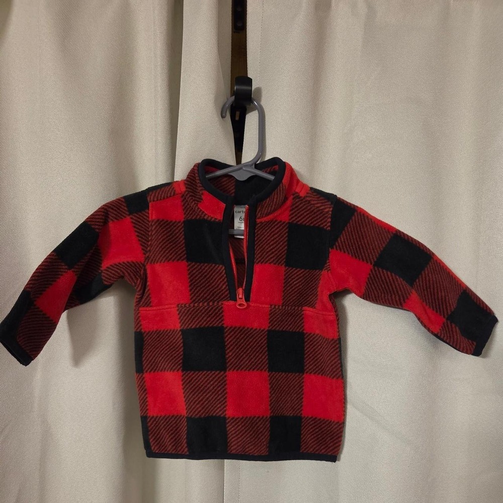 Red and Black Lumberjack Plaid Fleece Baby Jacket